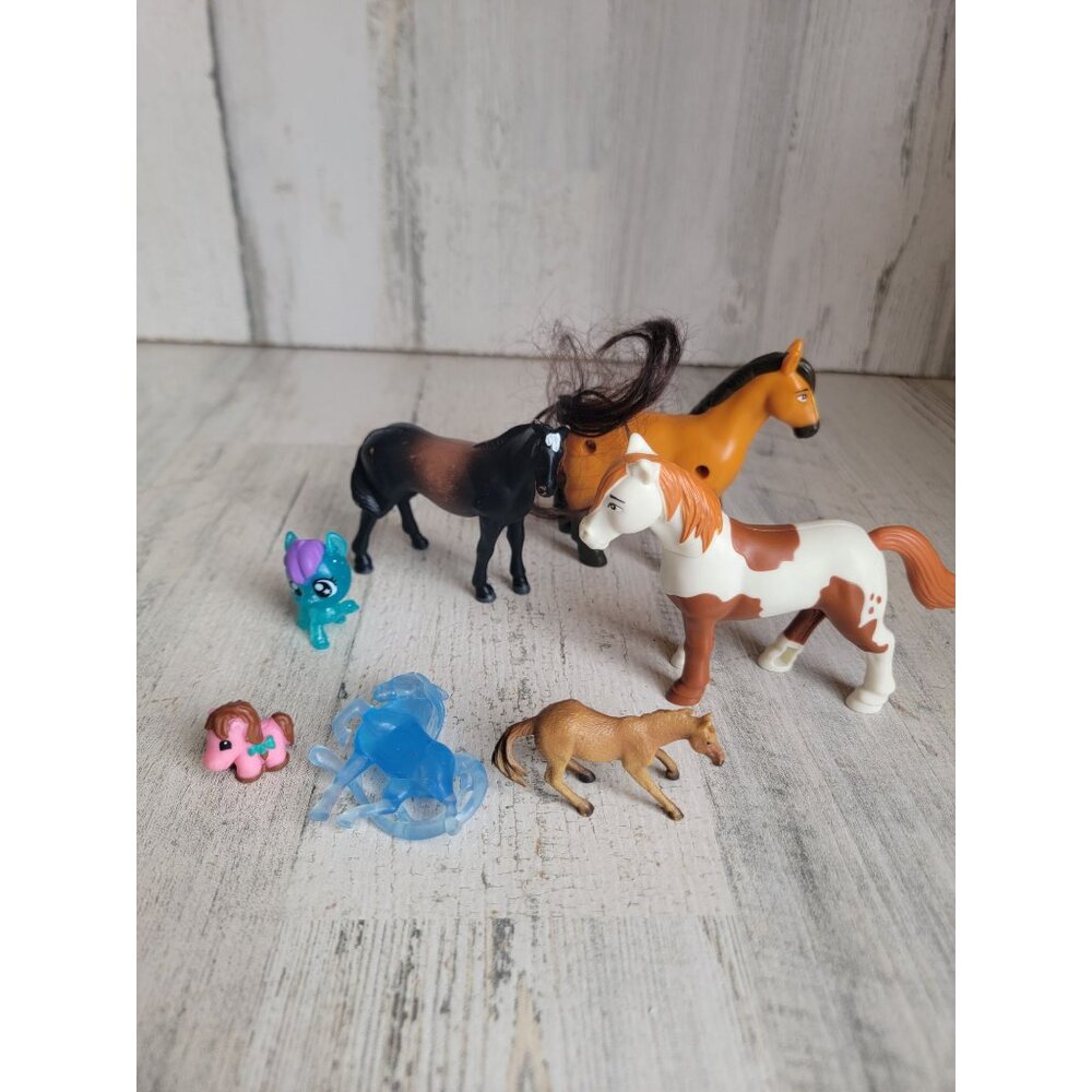 Variety play horse brown white toy‎ set animal